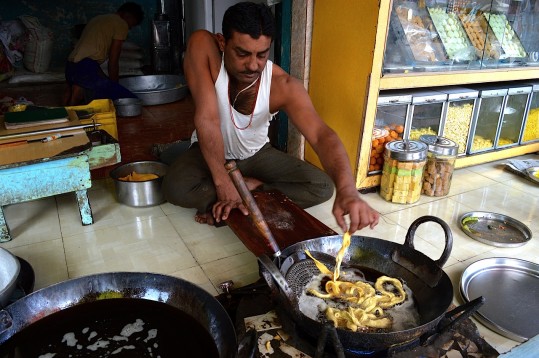 cooking in a small shop