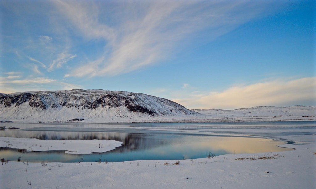 Iceland. Watyer with sky reflected